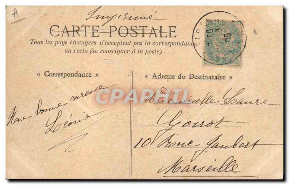 CPA Bateau La Marseillaise Croiseur Corsaire cuirasse accompagnant M Loubet President de la Republique en Italie  — Verso