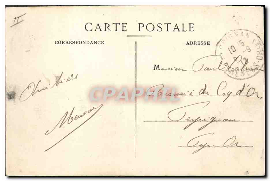Bateau de guerre Mirabeau — Dreadnought — 1ère Escadre — B.C. — Verso