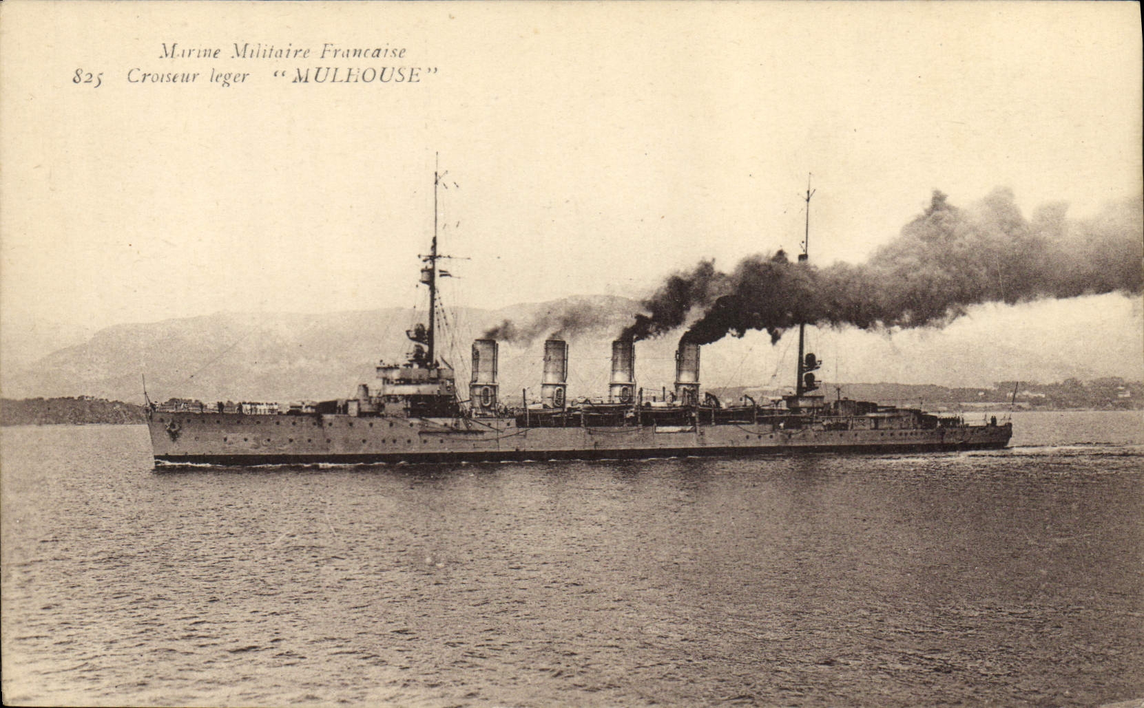 Croiseur léger "Mulhouse" — Marine Militaire Française — Éditeur : Établissements d'Imprimerie et Phototypies Marius Marius