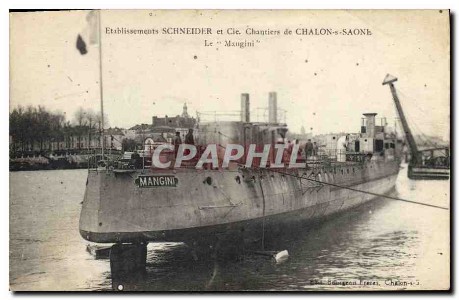 Le "Mangini" — Chantiers de Chalon-sur-Saône — Éd. Bourgeois Frères, Chalon-sur-Saône
