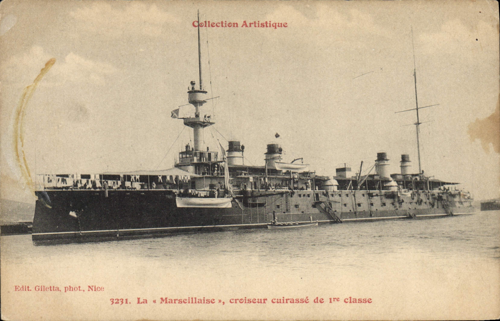 CPA Bateau La Marseillaise Croiseur Cuirasse de 1ere classe 