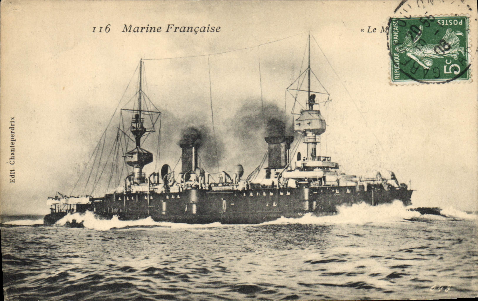 Le Marsouin — Bateau de guerre — Edit. Chanteperdrix n°116