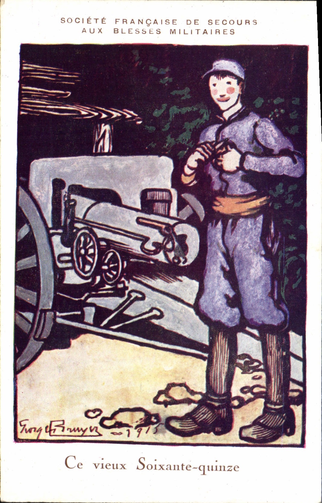 CPA Fantaisie Illustrateur Militaria Ce vieux soixante quinze