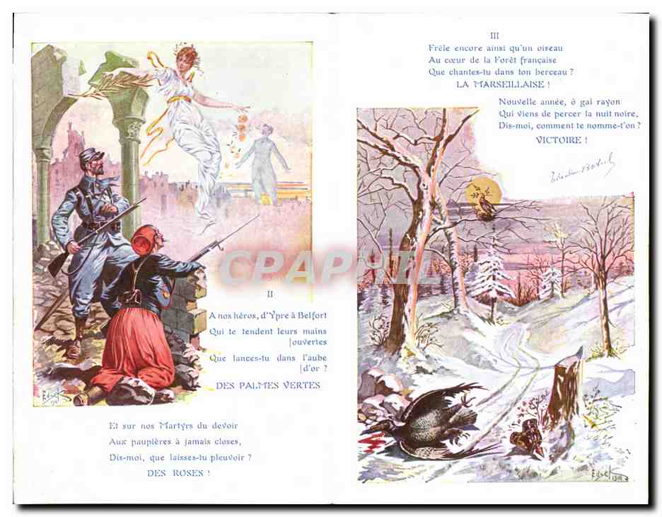 CPA Fantaisie Illustrateur Militaria Theodore Botrel  — Rückseite