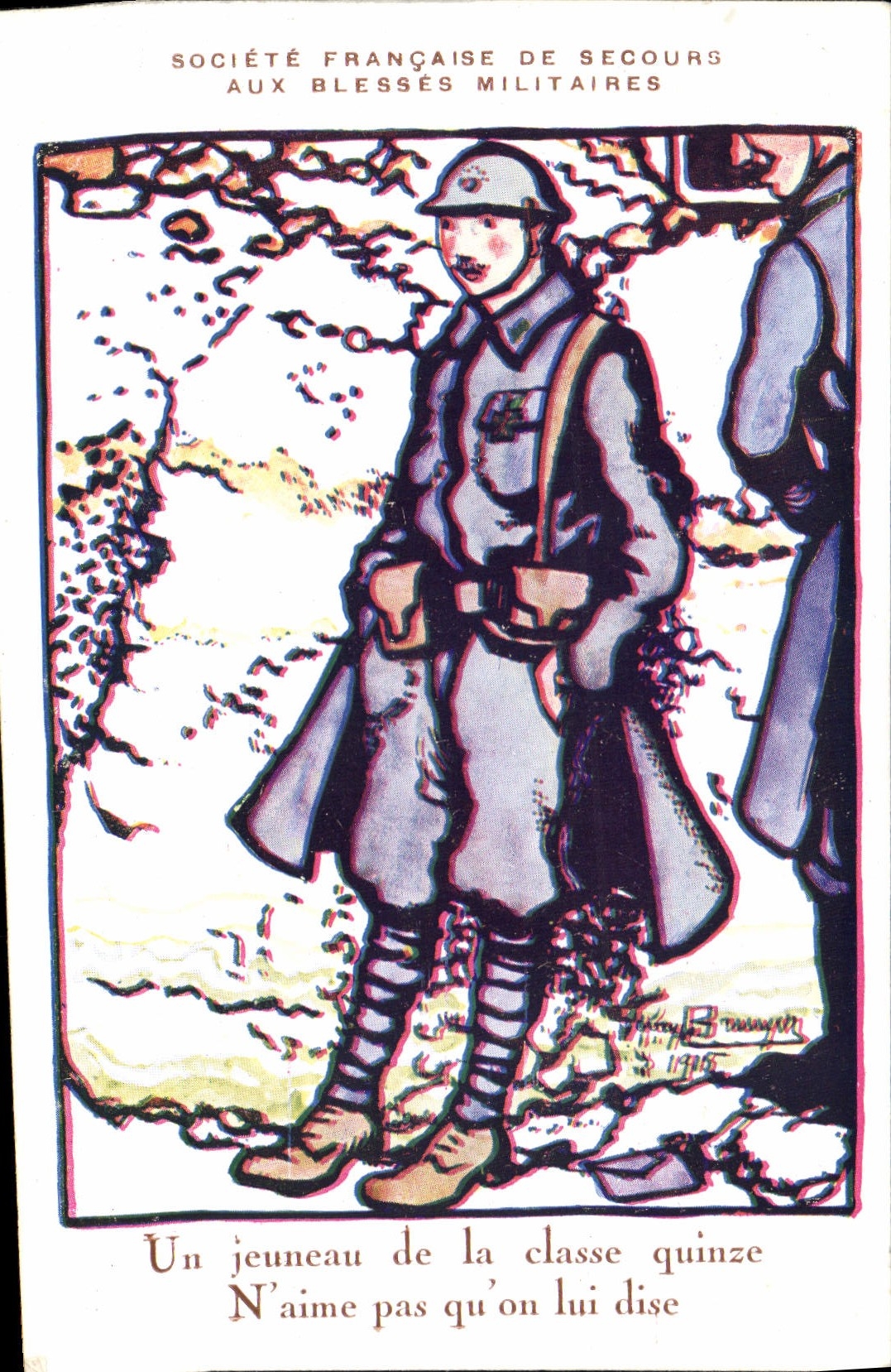 CPA Fantaisie Illustrateur Militaria Un jeuneau de la classe quinze 