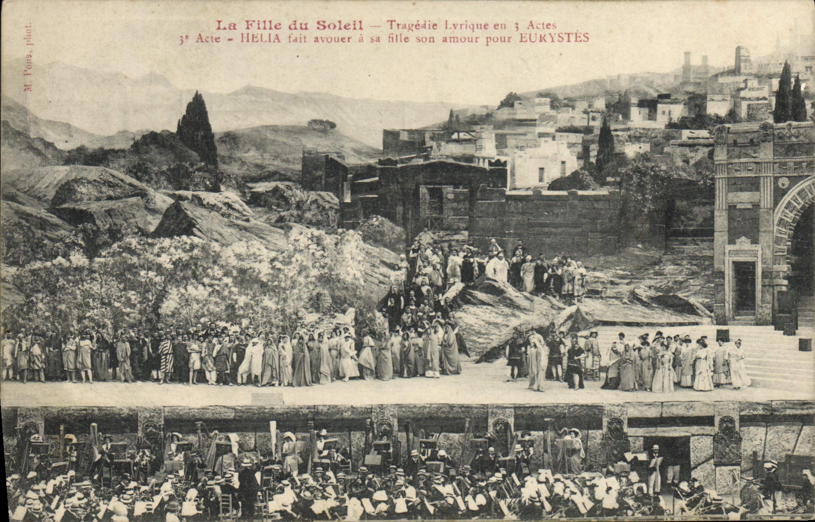 CPA Theatre La fille du soleil Tragedie lyrique en 3 actes Helia fait avouer a sa fille son amour pour Eurystes 