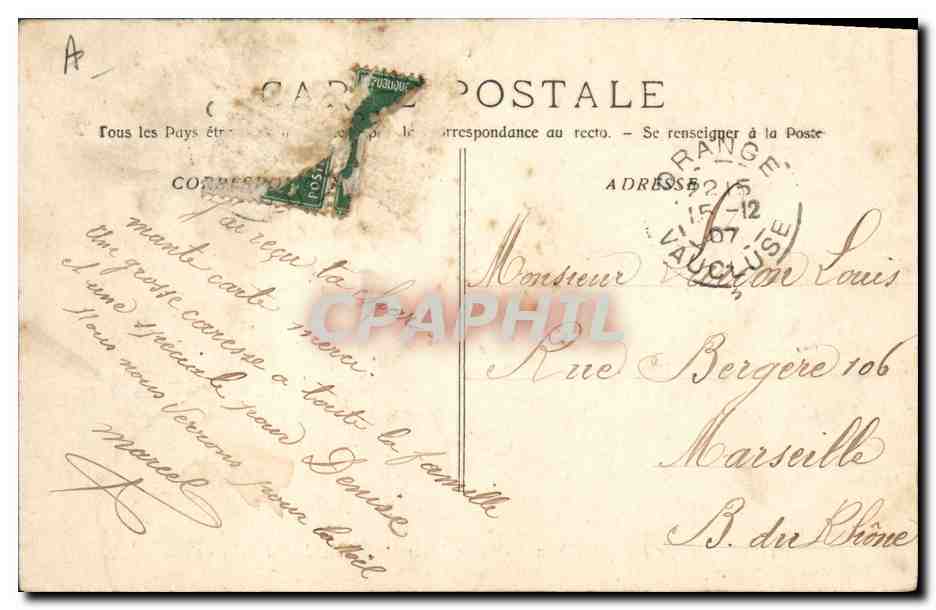 CPA Theatre antique d'Orange Vue d'ensemble des gradins et de la colline  — Verso