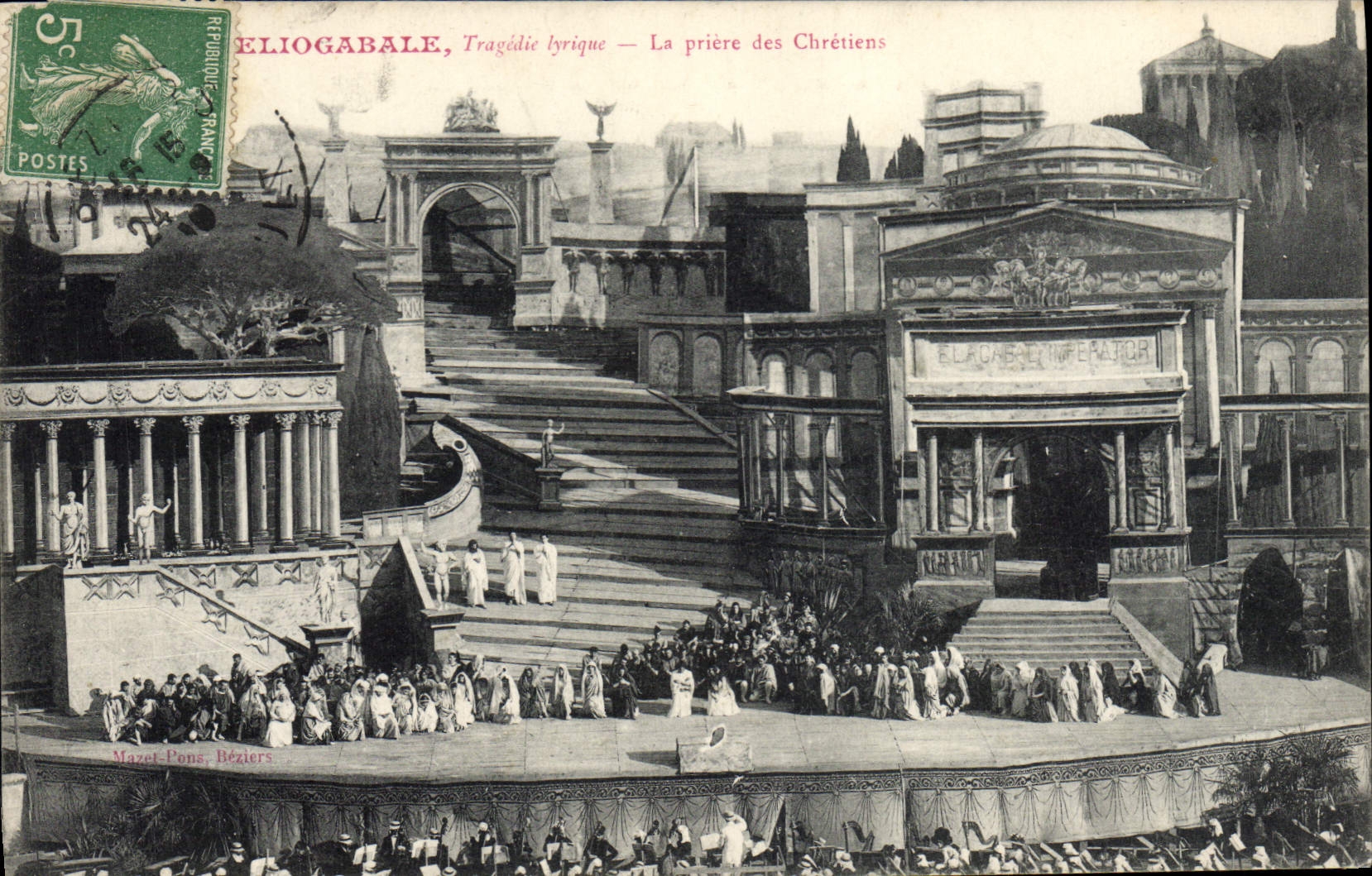 CPA Theatre Heliogabale Le priere des chretiens 