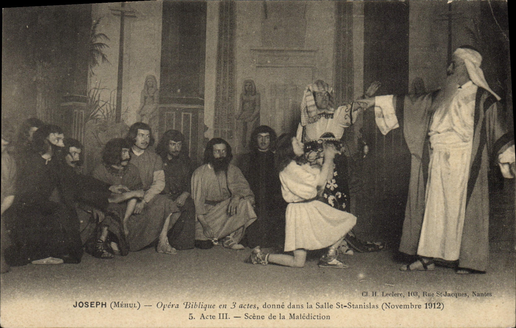 CPA Theatre Joseph Opera biblique en 3 actes donne dans la Salle St Stanislas Scene de la Malediction 