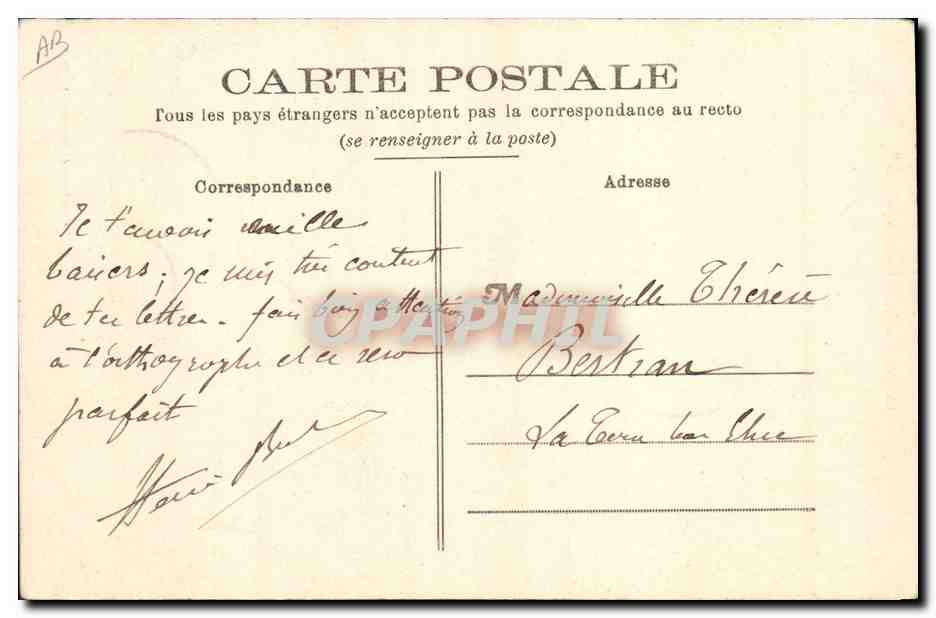 CPA Folklore La Sarthoise Costume de ville  — Verso