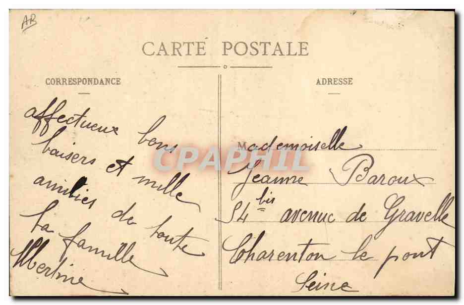 CPA Folklore Sarthe En versant a boire au pere Queru  — Verso
