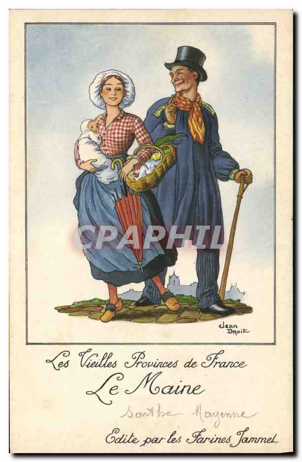 CPA Folklore Le Maine Farines Jammet 