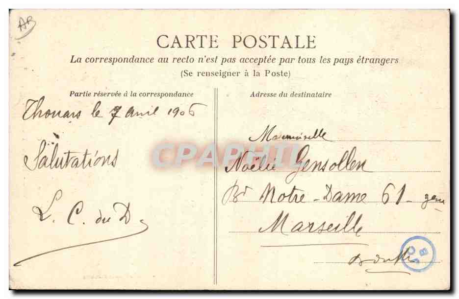 CPA Folklore Coiffures Thouarsaises  — Verso