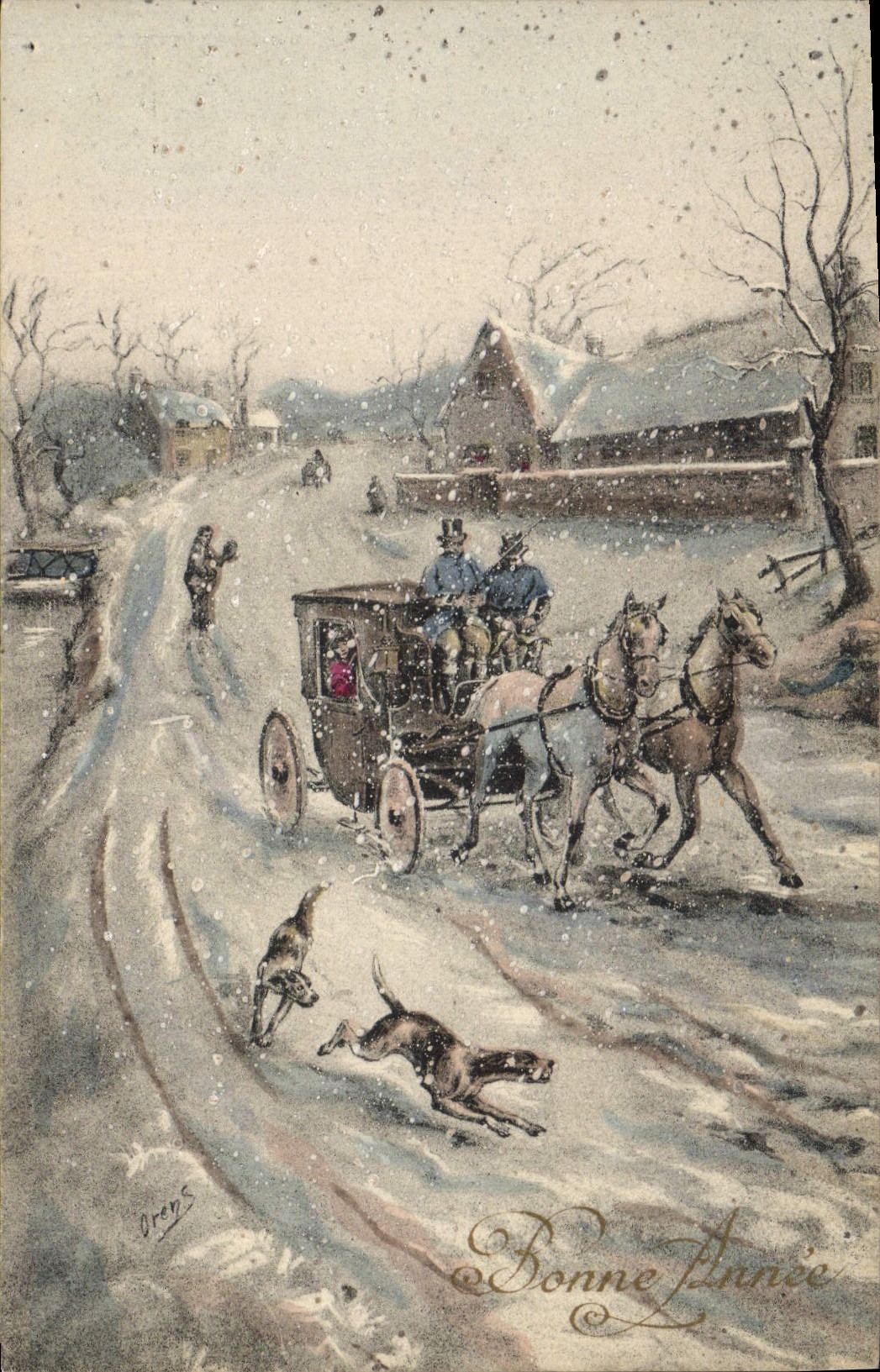 CPA Fantaisie Illustrateur Caleche 