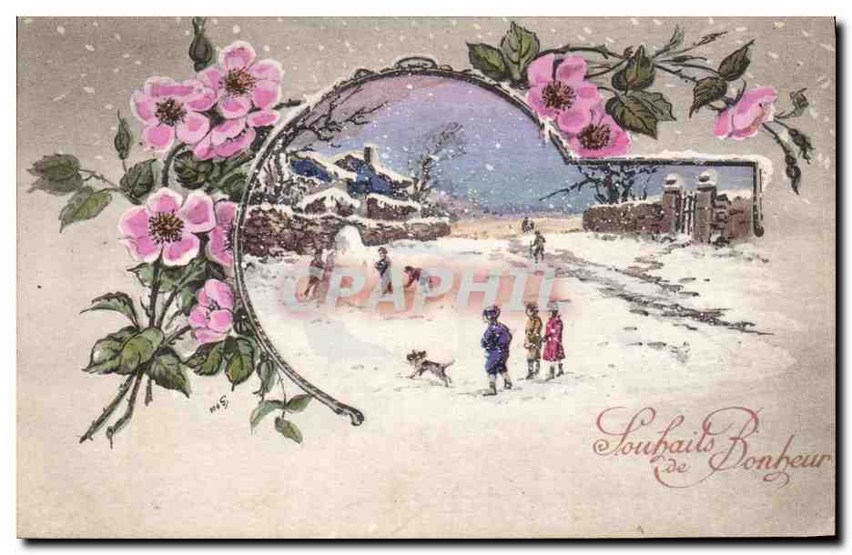 CPA Fantaisie Illustrateur Bonhomme de neige 