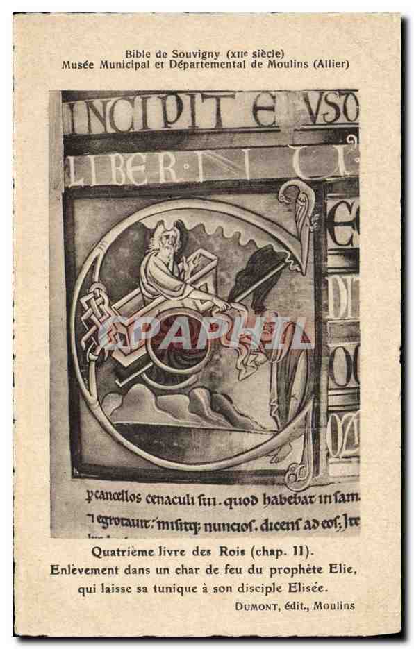 CPA Bibliotheque Bible de Souvigny Musee de Moulins Quatrieme livre des Rois
