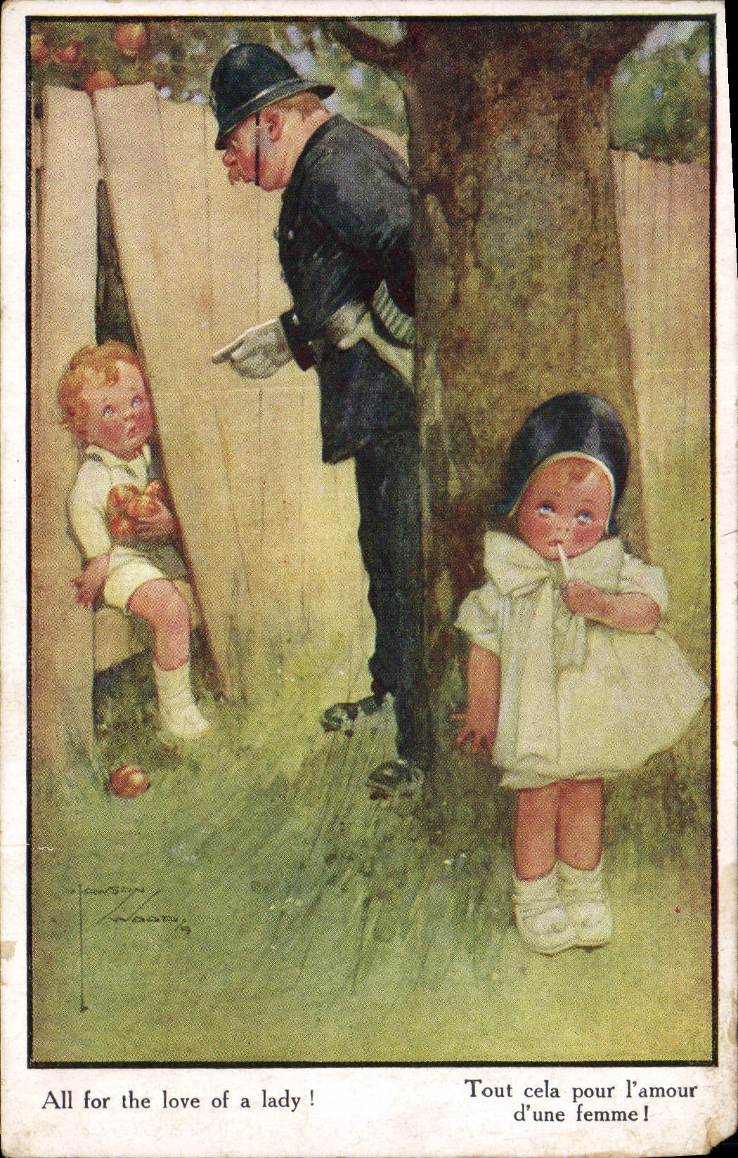 CPA Fantaisie Illustrateur Enfants Policier Police 