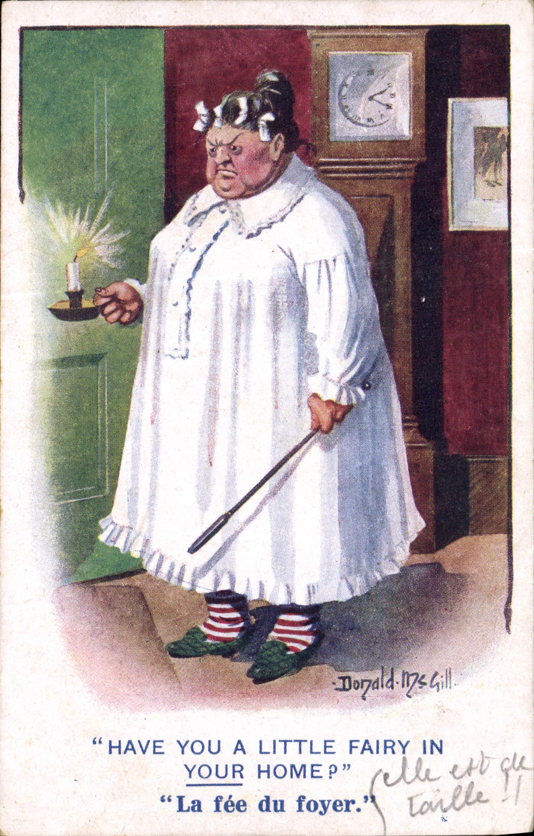 CPA Fantaisie Illustrateur Femme Donald Mc Gill La fee du foyer 