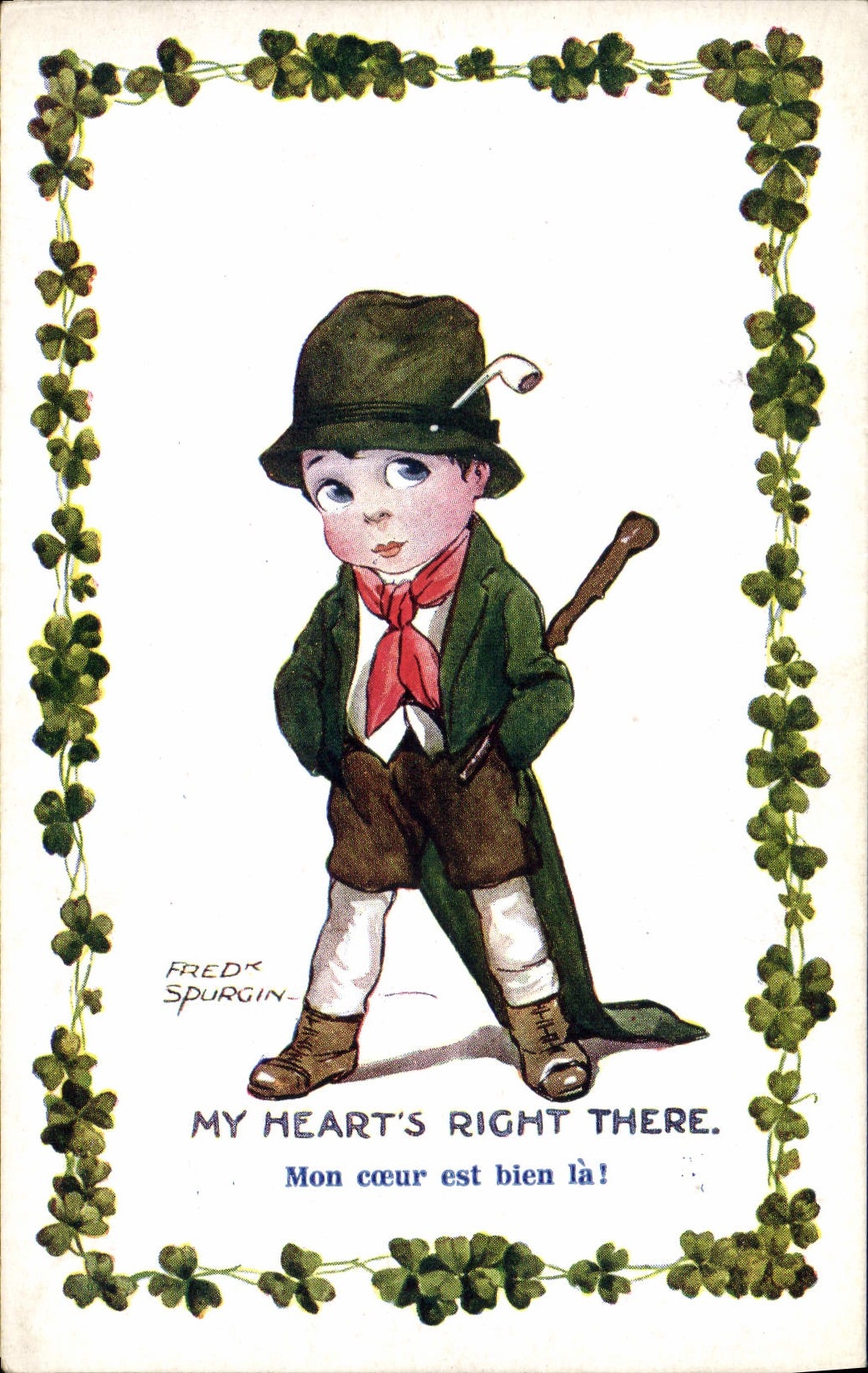 CPA Fantaisie Illustrateur Fred Spurgin My heart's right there Enfant