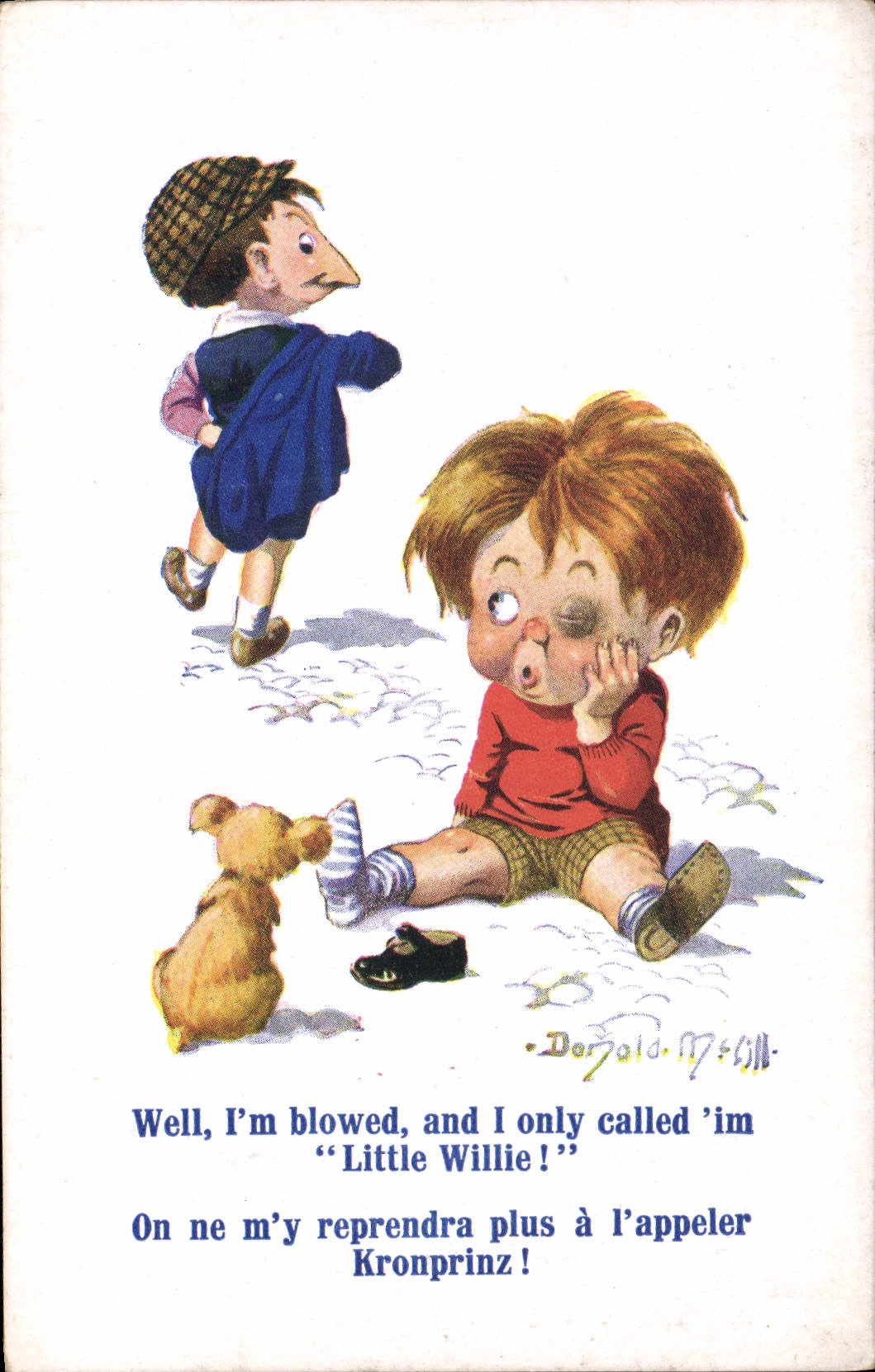 CPA Fantaisie Illustrateur Enfants Donald Mc Gill Chien 
