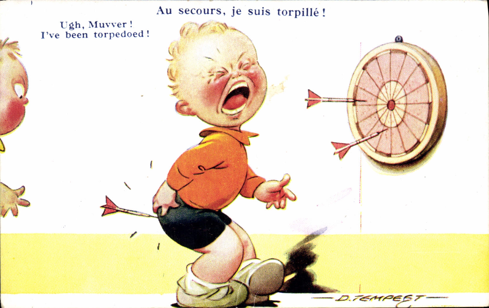 CPA Fantaisie Illustrateur Tempest Enfants Flechettes 