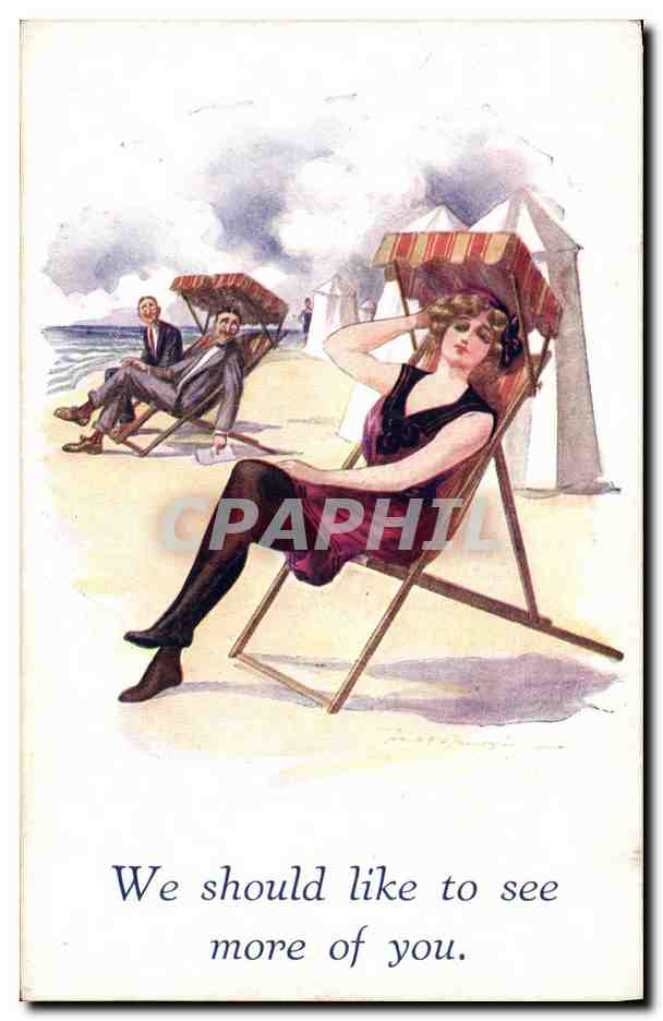 CPA Fantaisie Illustrateur Femme We should like to see more of you 
