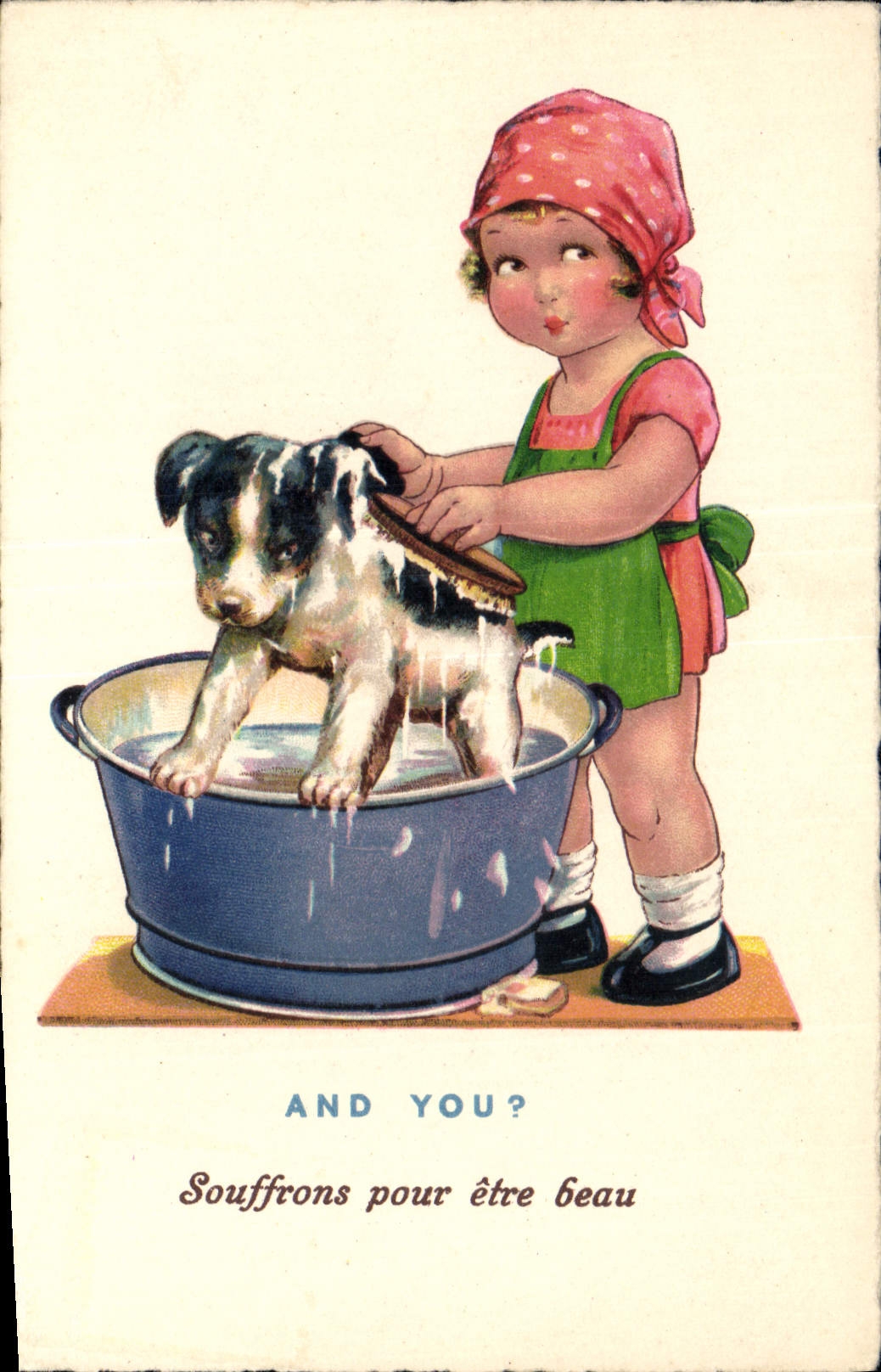 CPA Fantaisie Illustrateur Enfant Chien And you ? 