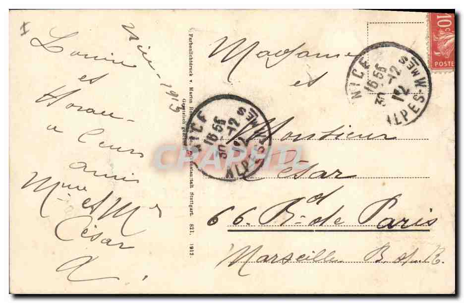 CPA Fantaisie Fleurs  — Back