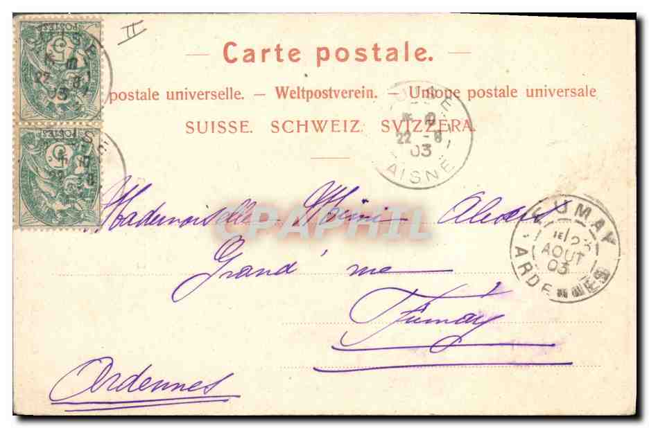 CPA Fantaisie Fleurs Edelweiss — Back