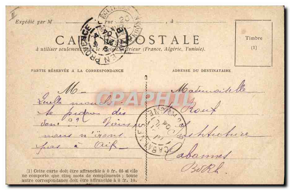 CPA Fantaisie Fleurs Chardon Papillon — Rückseite