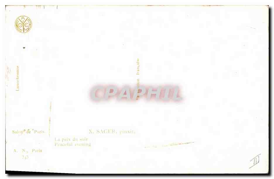 Infirmière — jouant du violon — N. SAGER, Paris — Verso