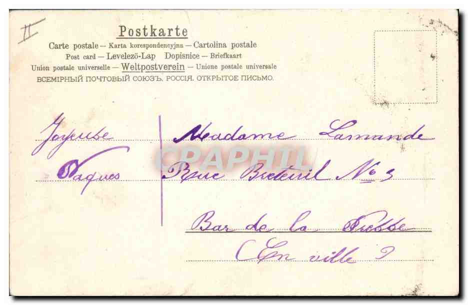 CPA Femme Enfant Mandoline  — Rückseite