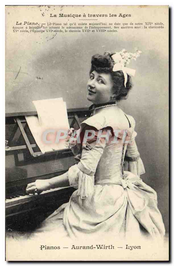 Femme au piano — La Musique à travers les Ages — Pianos Aurand-Wirth — Lyon
