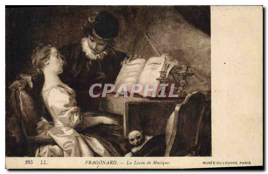 CPA Fragonard La lecon de musique Clavecin Musee du Louvre Paris 