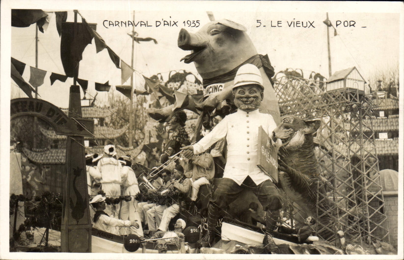 Carnaval d'Aix 1935 — 5. Le Vieux Porc — éditeur Balandier