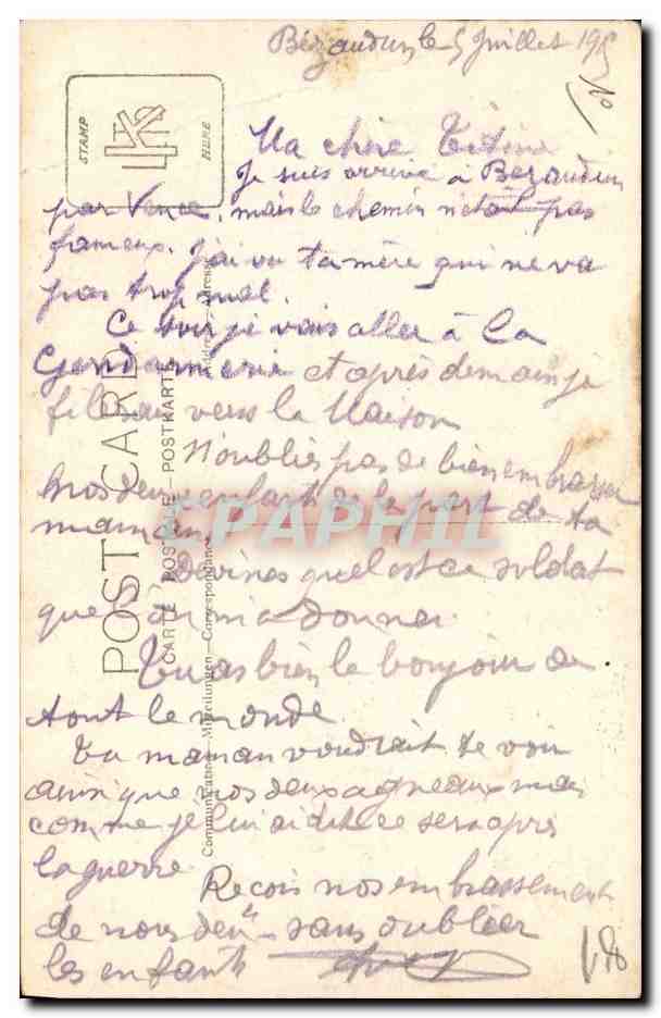 CARTE PHOTO Militaria (n°6 sur le col)Chasseurs Alpins  — Verso