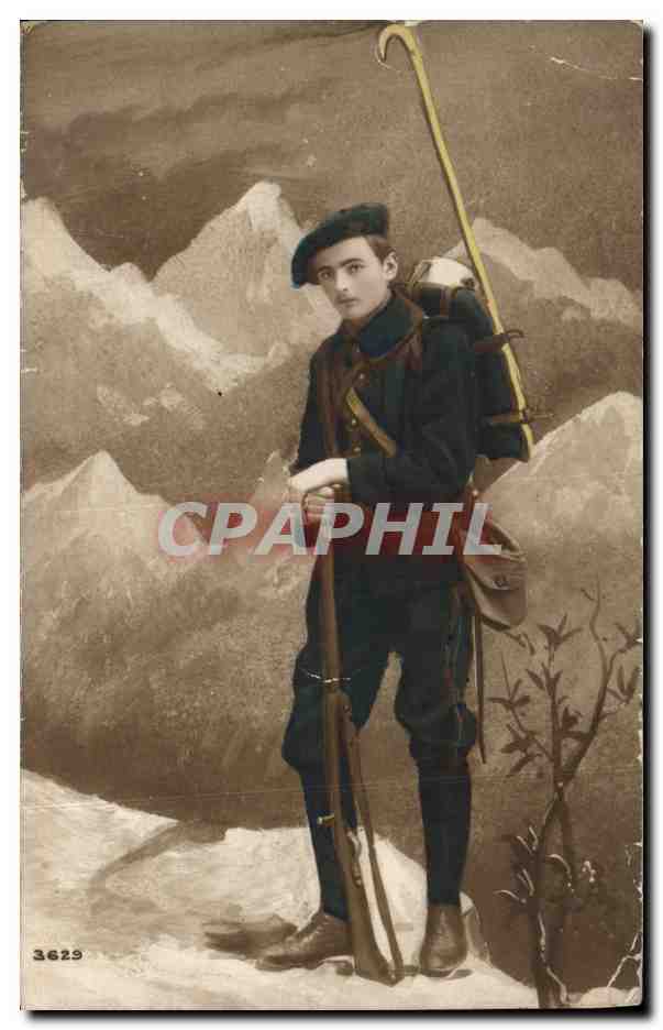 CPA Militaria Chasseurs Alpins 