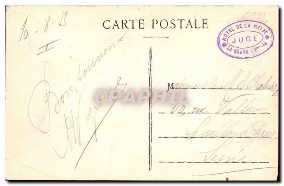CPA Militaria Chasseurs Alpins Dauphine Massif du Pelvoux La Meije et le glacier du lac — Rückseite