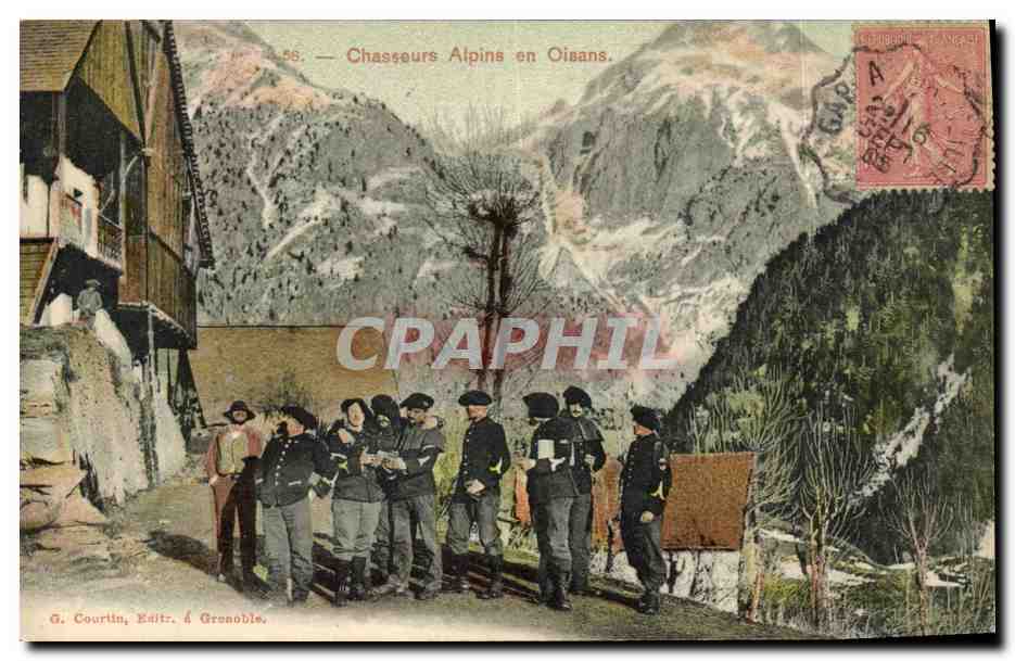 CPA Militaria Chasseurs Alpins en Oisans