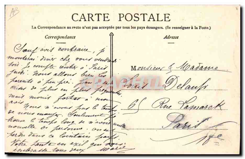 CPA Militaria Chasseurs Alpins en Oisans — Rückseite