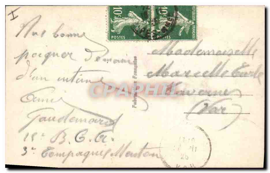 CPA Militaria Chasseurs Alpins  — Rückseite