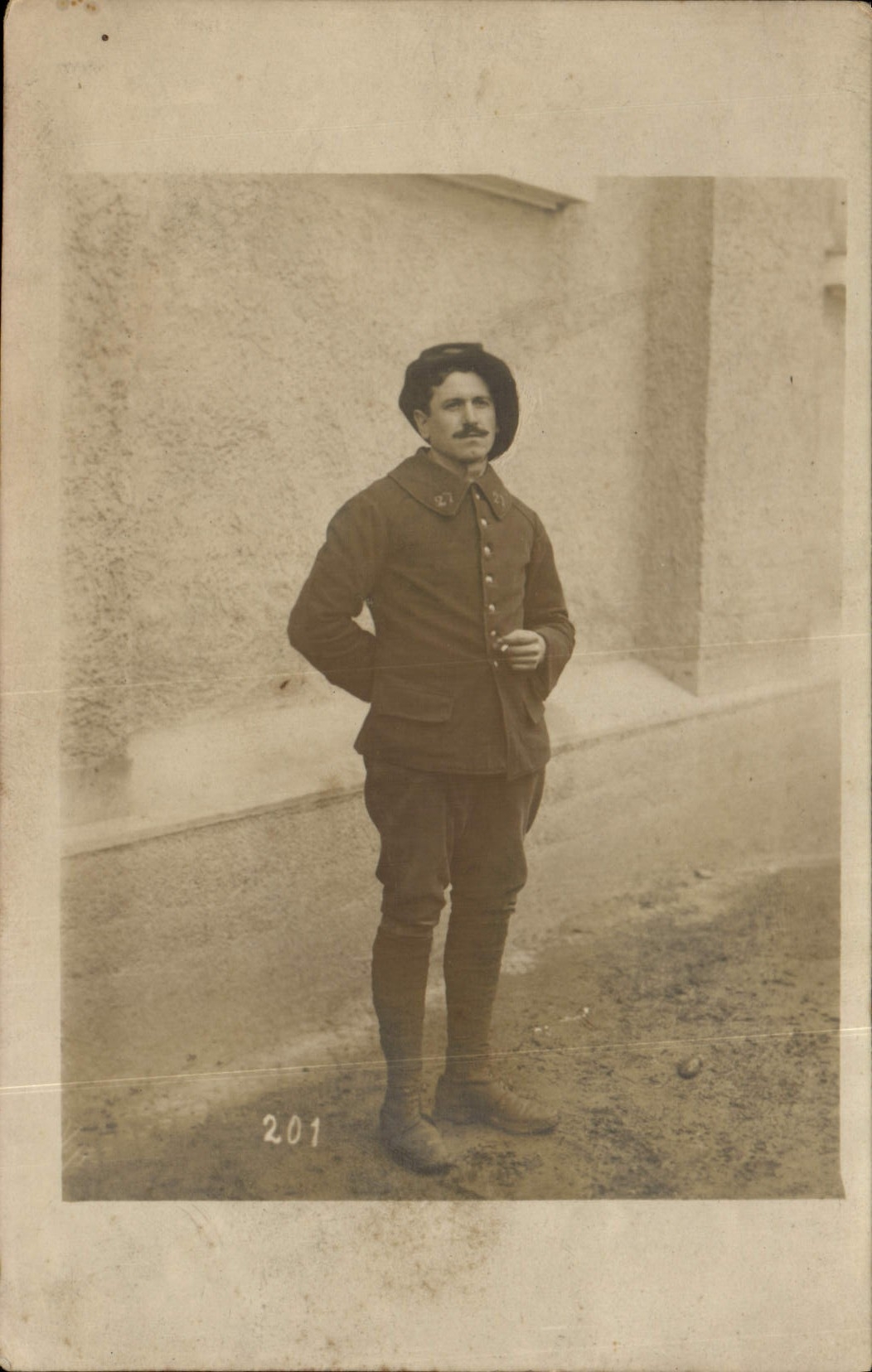 CARTE PHOTO Landsberg Militaria Chasseurs Alpins (n°27 sur le col)