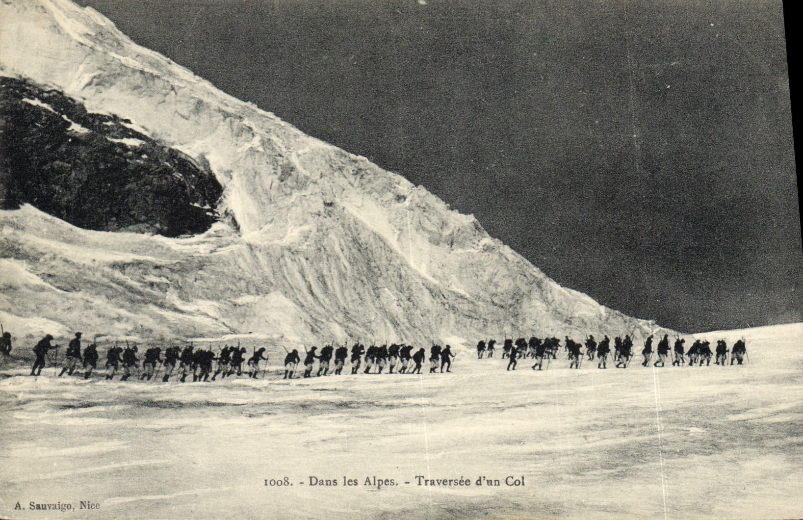 Traversée d'un Col — Dans les Alpes — 1908 — A. Sauvaigo, Nice