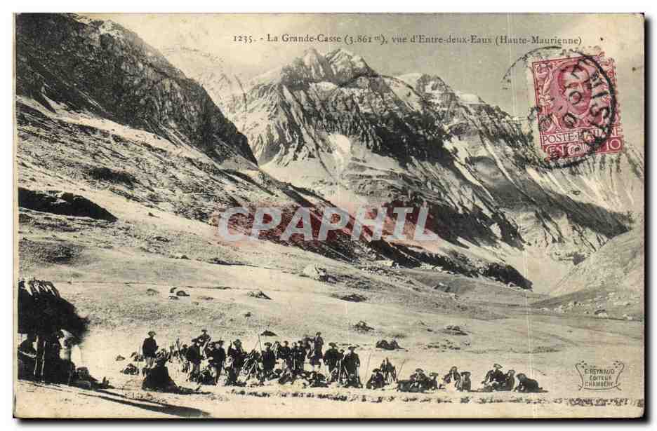 CPA Militaria Chasseurs Alpins La Grande Casse Vue d'Entre deux Eaux Haute Maurienne