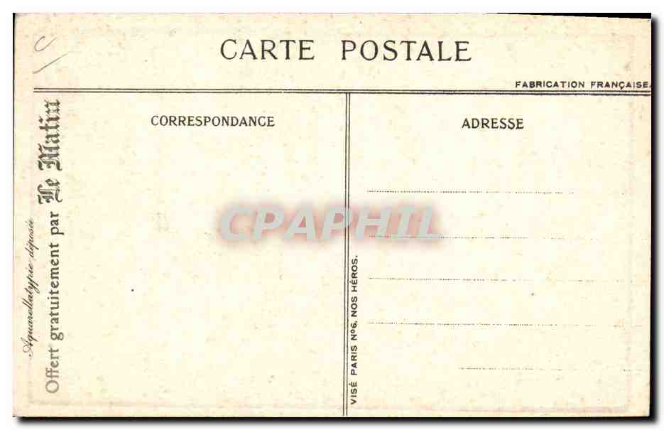 CPA Fantaisie Illustrateur Militaria Nos heros Artilleur 1915  — Back