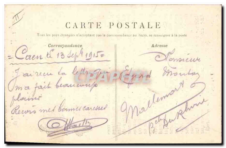 CPA Fantaisie Illustrateur Militaria Guillaume marie sa fille  — Rückseite