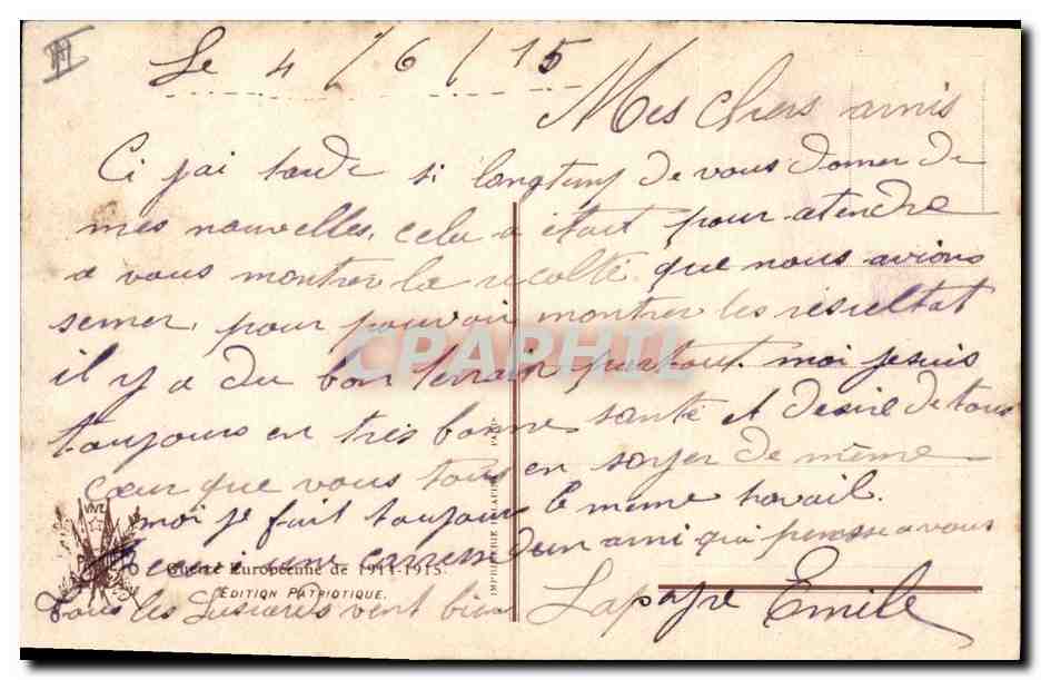 CPA Fantaisie Illustrateur Militaria Graine de Poilu Enfant Bebe Oeuf  — Rückseite