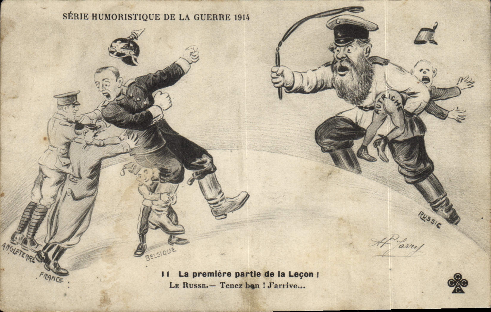 CPA Fantaisie Illustrateur Militaria La premiere partie de la lecon Autriche Russie Russia 