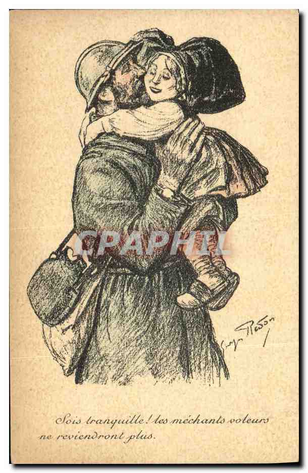 CPA Fantaisie Illustrateur Militaria Enfant Poilu Alsace 
