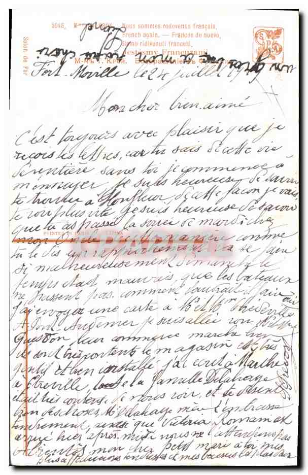CPA Fantaisie Illustrateur Militaria Croy Nous sommes redevenus Francais Alsace  — Rückseite